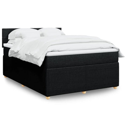 Box Spring Postel S Matrací Černá Textil Černá