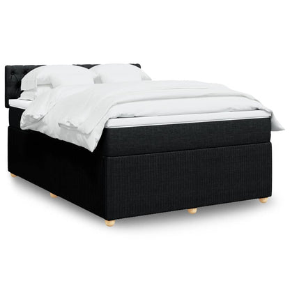Box Spring Postel S Matrací Černá Textil Černá