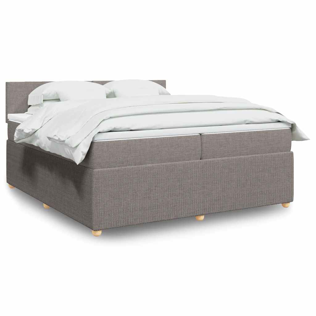 Box Spring Postel S Matrací Textil Taupe