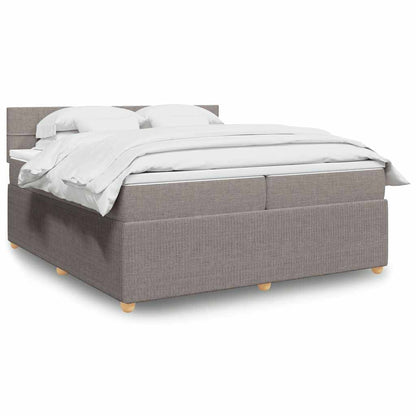 Box Spring Postel S Matrací Textil Taupe