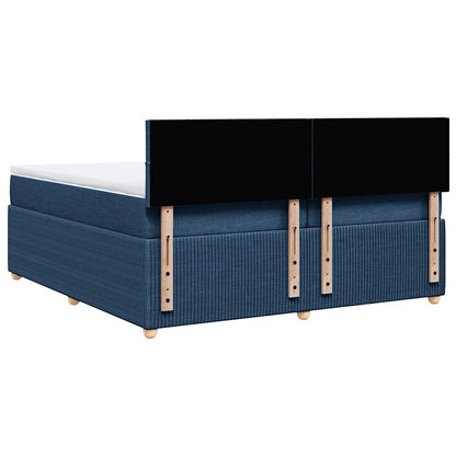 Box Spring Postel S Matrací Modrá 200X200 Cm Textil