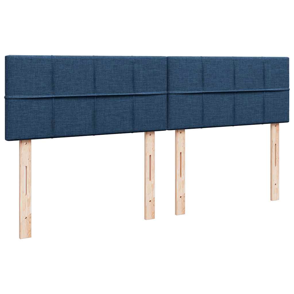 Box Spring Postel S Matrací Modrá 200X200 Cm Textil