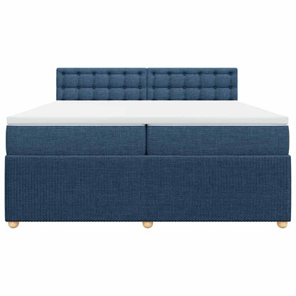 Box Spring Postel S Matrací Modrá 200X200 Cm Textil
