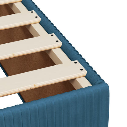 Box Spring Postel S Matrací Samet Modrá