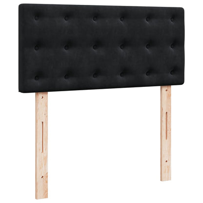 Box Spring Postel S Matrací Černá Samet Černá