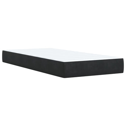 Box Spring Postel S Matrací Černá Samet Černá