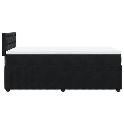 Box Spring Postel S Matrací Černá Samet Černá