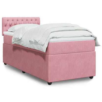Box Spring Postel S Matrací Samet Růžová