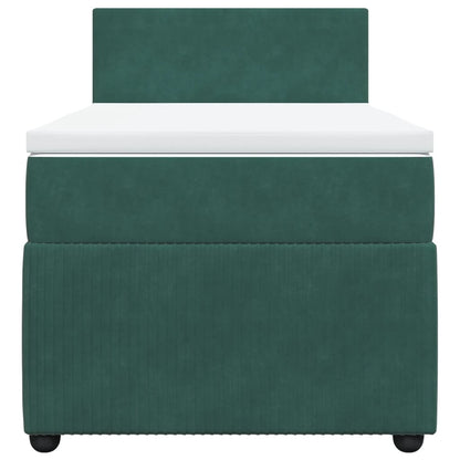 Box Spring Postel S Matrací Samet Tmavě Zelená