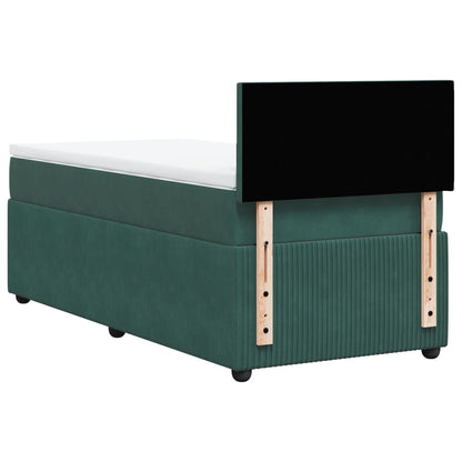 Box Spring Postel S Matrací Samet Tmavě Zelená