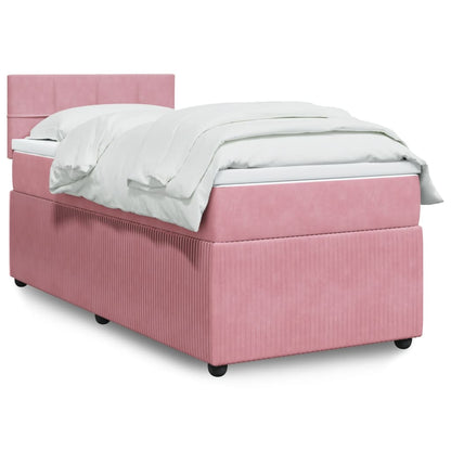 Box Spring Postel S Matrací Samet Růžová