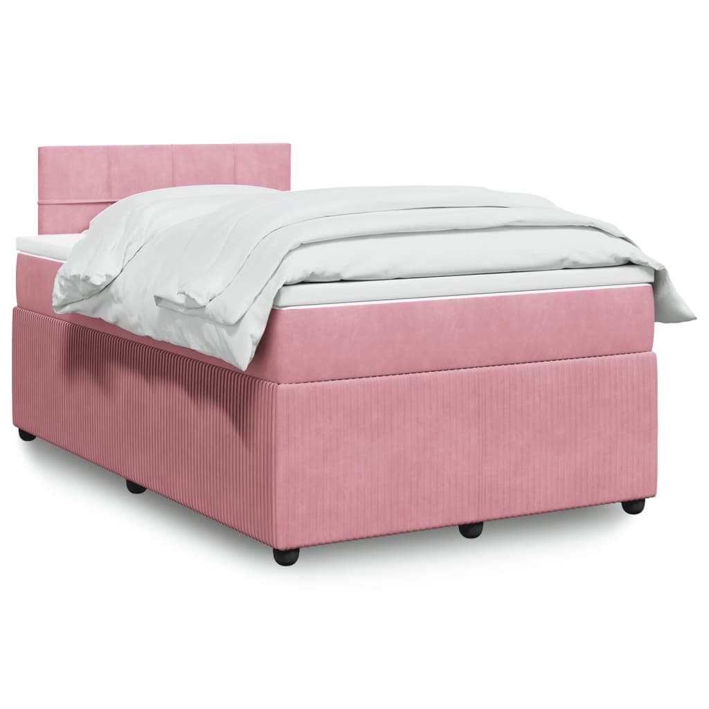 Box Spring Postel S Matrací Samet Růžová