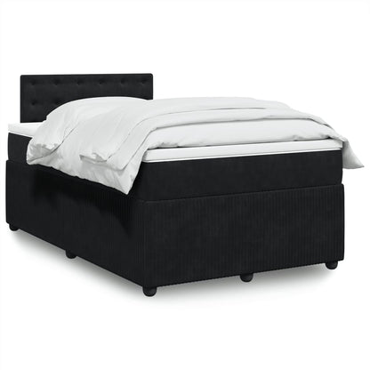 Box Spring Postel S Matrací Černá Samet Černá
