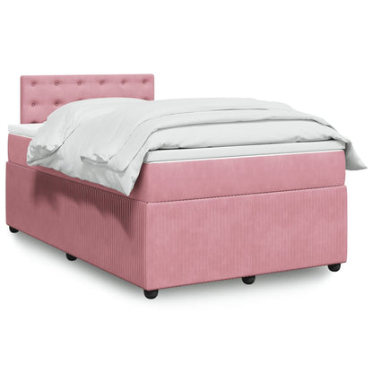 Box Spring Postel S Matrací Samet Růžová