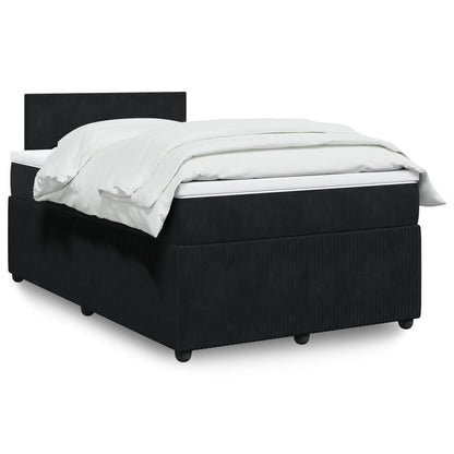 Box Spring Postel S Matrací Černá Samet Černá