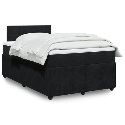 Box Spring Postel S Matrací Černá Samet Černá