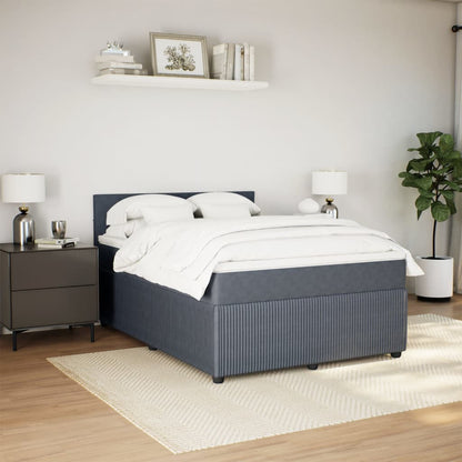 Box Spring Postel S Matrací Samet Tmavě Šedá