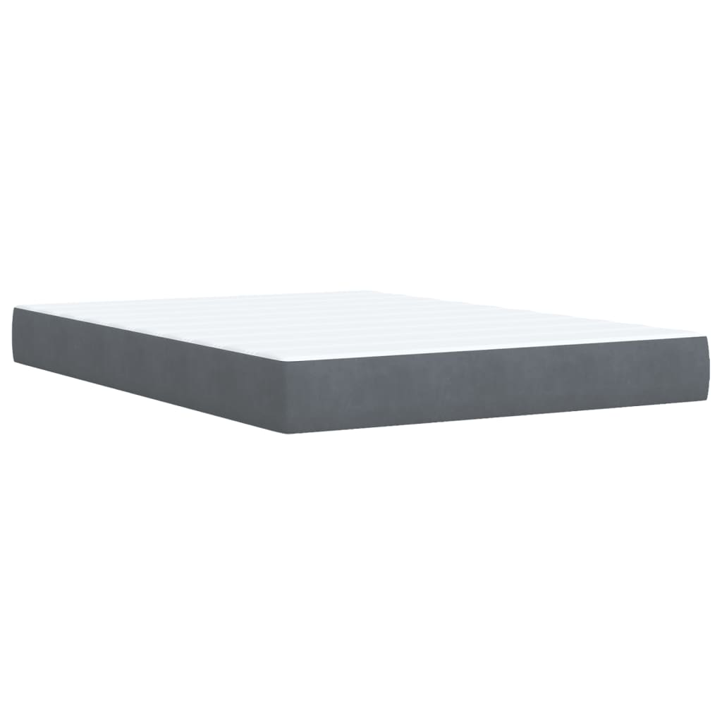 Box Spring Postel S Matrací Samet Tmavě Šedá