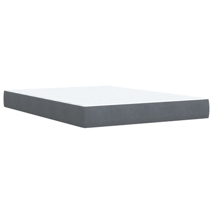 Box Spring Postel S Matrací Samet Tmavě Šedá