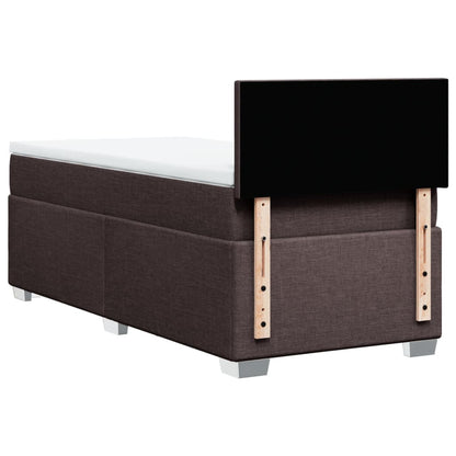 Box Spring Postel S Matrací Textil Tmavě Hnědá