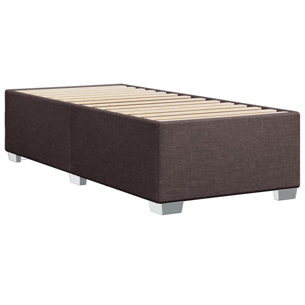 Box Spring Postel S Matrací Textil Tmavě Hnědá