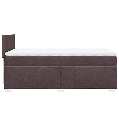 Box Spring Postel S Matrací Textil Tmavě Hnědá