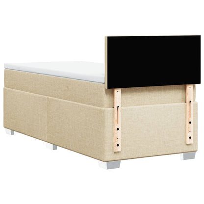Box Spring Postel S Matrací Textil Krémová