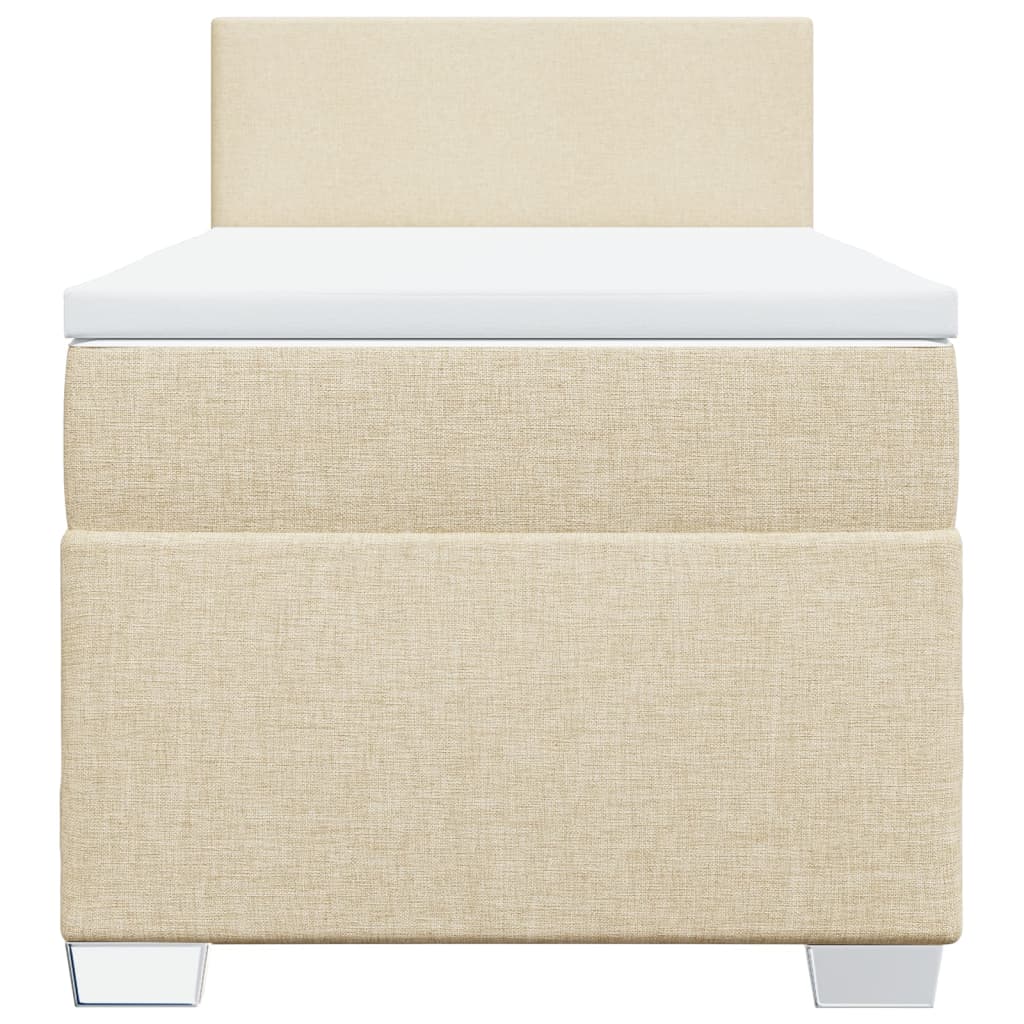 Box Spring Postel S Matrací Textil Krémová