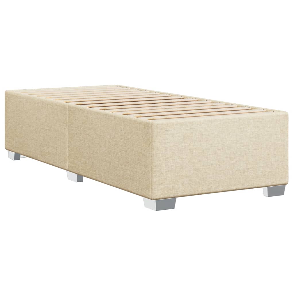 Box Spring Postel S Matrací Textil Krémová