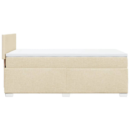 Box Spring Postel S Matrací Textil Krémová