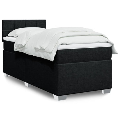 Box Spring Postel S Matrací Černá Textil Černá