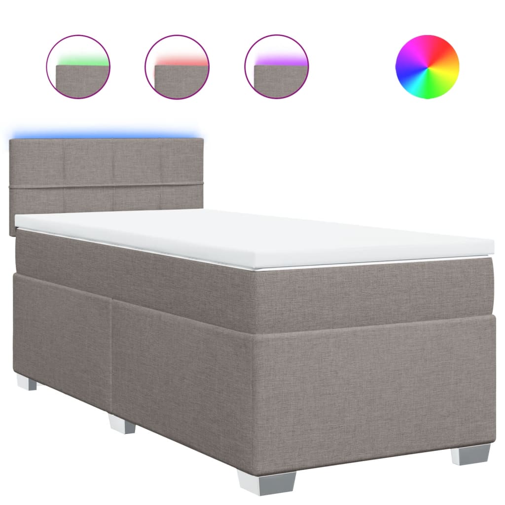 Box Spring Postel S Matrací Textil Taupe