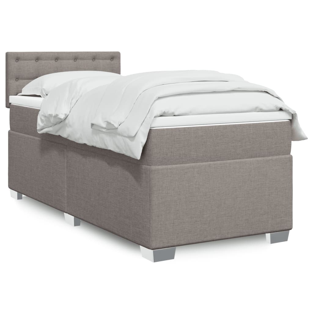 Box Spring Postel S Matrací Textil Taupe