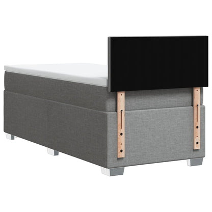 Box Spring Postel S Matrací Textil Světle Šedá