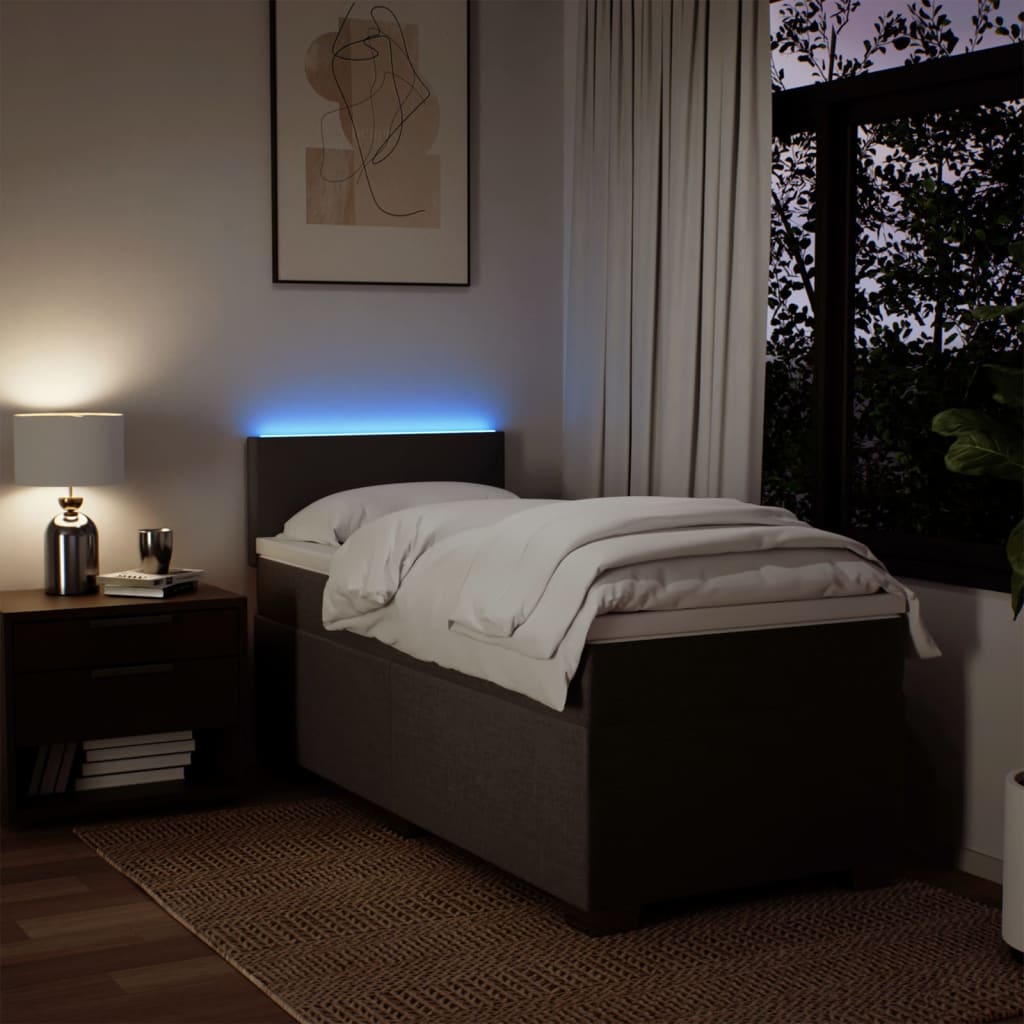 Box Spring Postel S Matrací Textil Světle Šedá