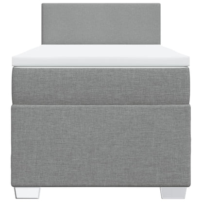 Box Spring Postel S Matrací Textil Světle Šedá