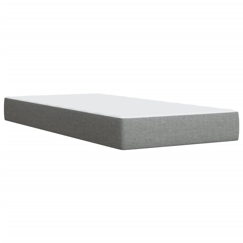 Box Spring Postel S Matrací Textil Světle Šedá