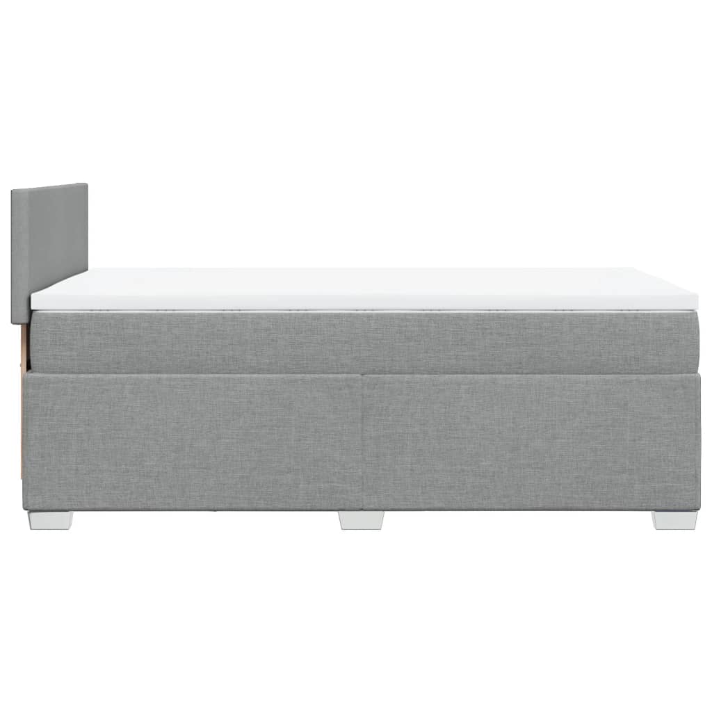 Box Spring Postel S Matrací Textil Světle Šedá