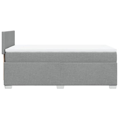 Box Spring Postel S Matrací Textil Světle Šedá
