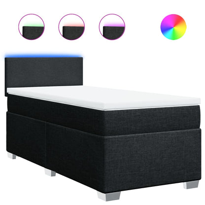Box Spring Postel S Matrací Černá Textil Černá