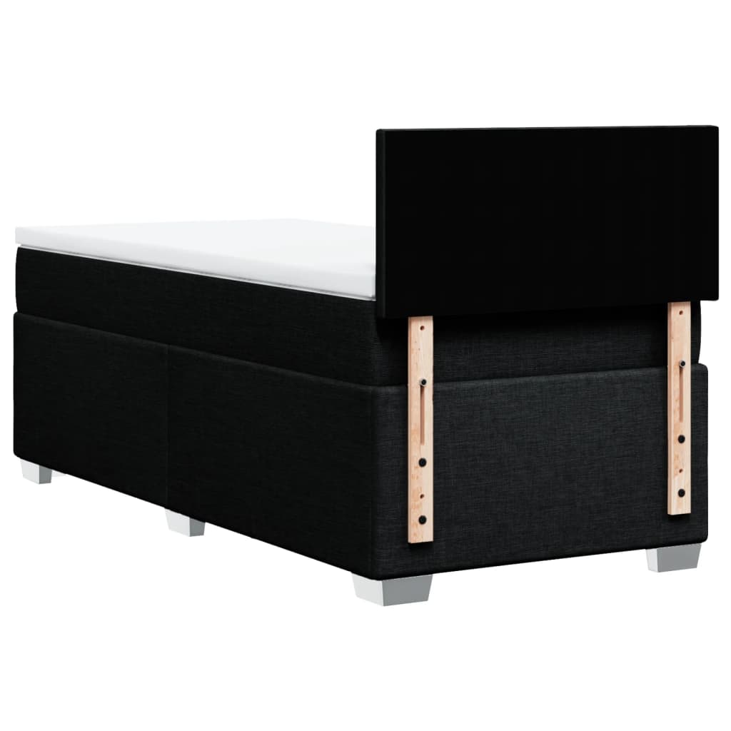 Box Spring Postel S Matrací Černá Textil Černá