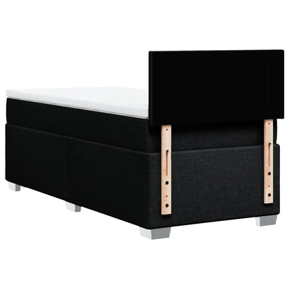 Box Spring Postel S Matrací Černá Textil Černá