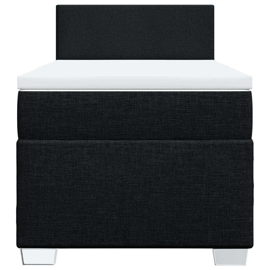 Box Spring Postel S Matrací Černá Textil Černá