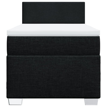Box Spring Postel S Matrací Černá Textil Černá