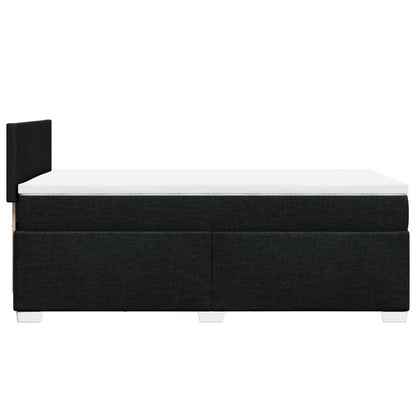 Box Spring Postel S Matrací Černá Textil Černá