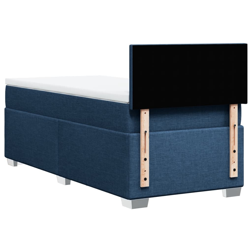 Box Spring Postel S Matrací Textil Modrá