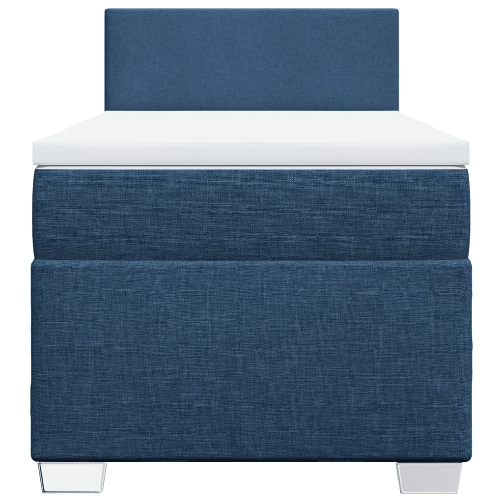 Box Spring Postel S Matrací Textil Modrá