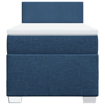 Box Spring Postel S Matrací Textil Modrá