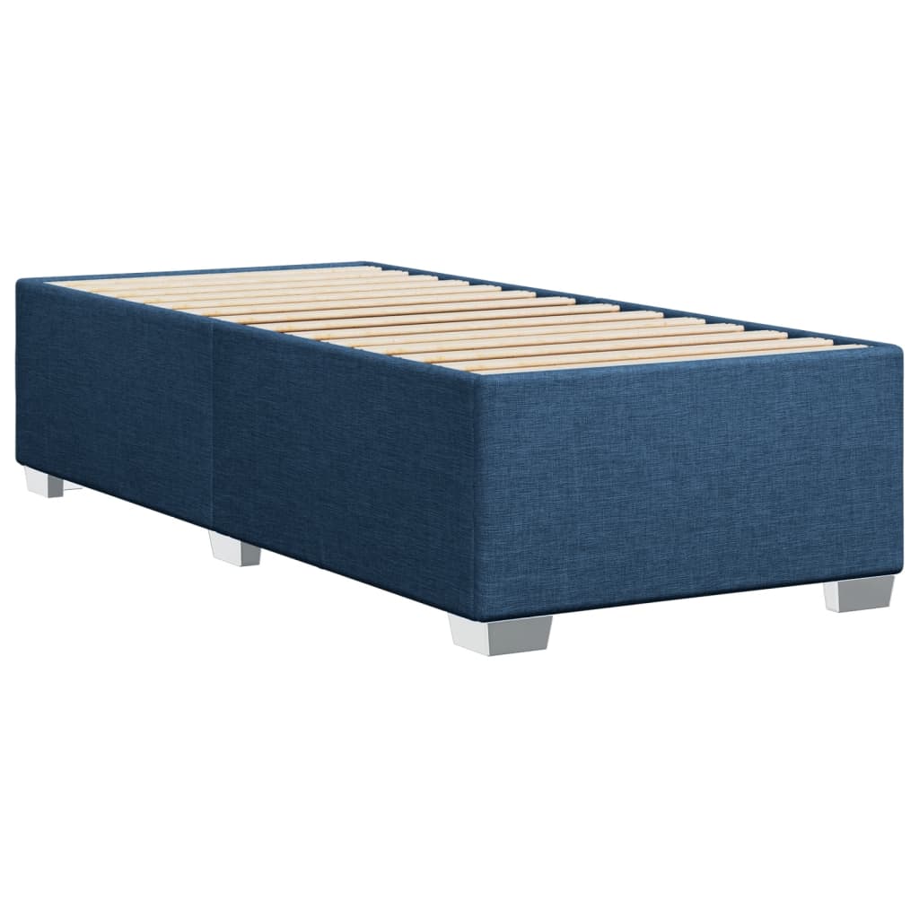 Box Spring Postel S Matrací Textil Modrá