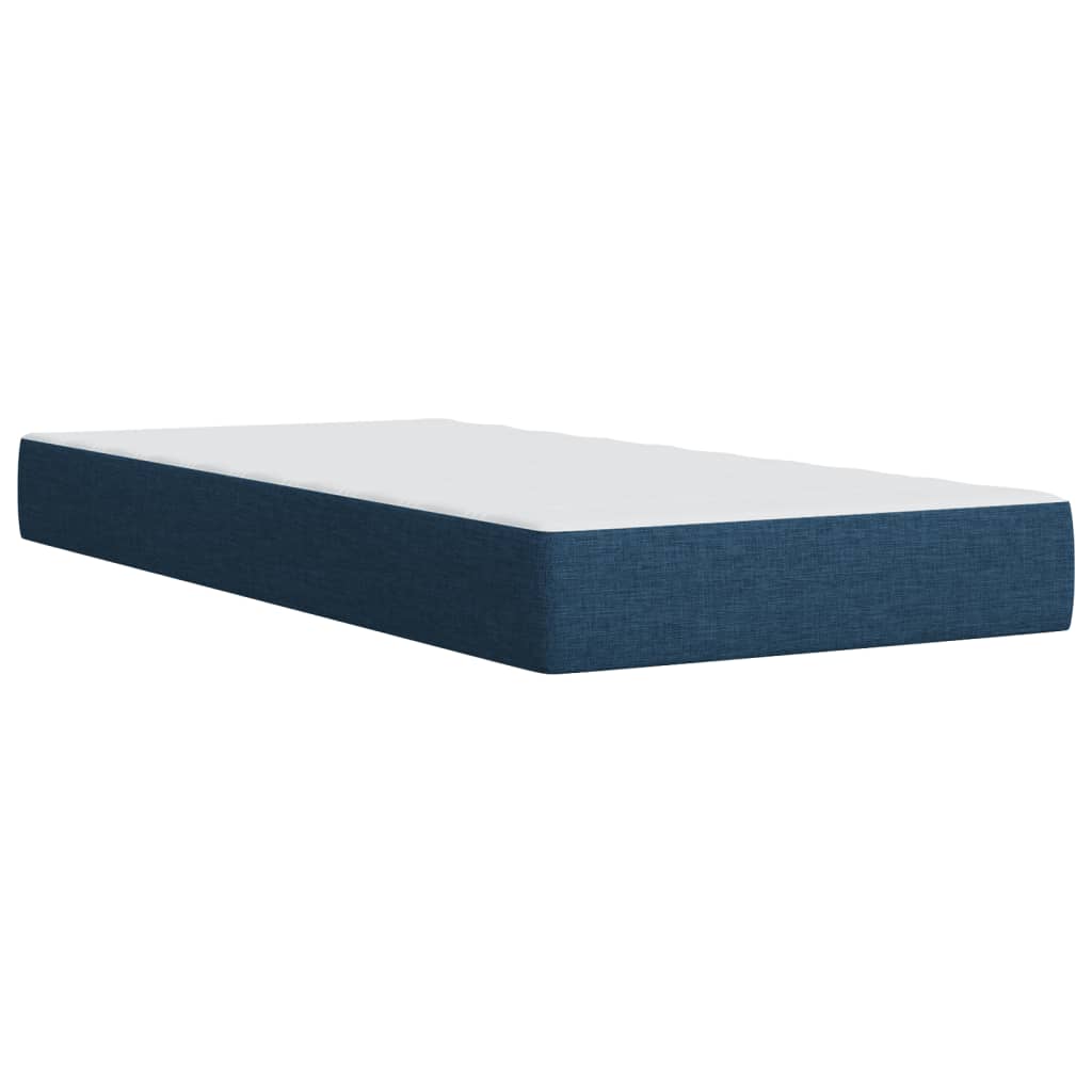 Box Spring Postel S Matrací Textil Modrá